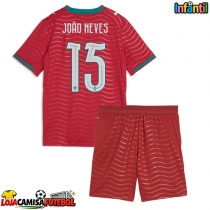 Camisa de Futebol Portugal Joao Neves #15 Equipamento Principal Infantil Mundo 2026 Manga Curta (+ Calças curtas)